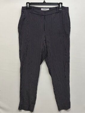 MM Lafleur Black and White Pinstripe Slim Pants